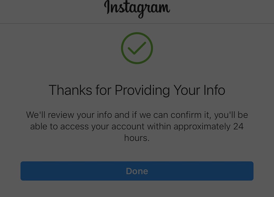 we restrict certain activity instagram new account