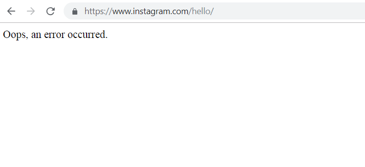 Instagram Oops an error occurred 