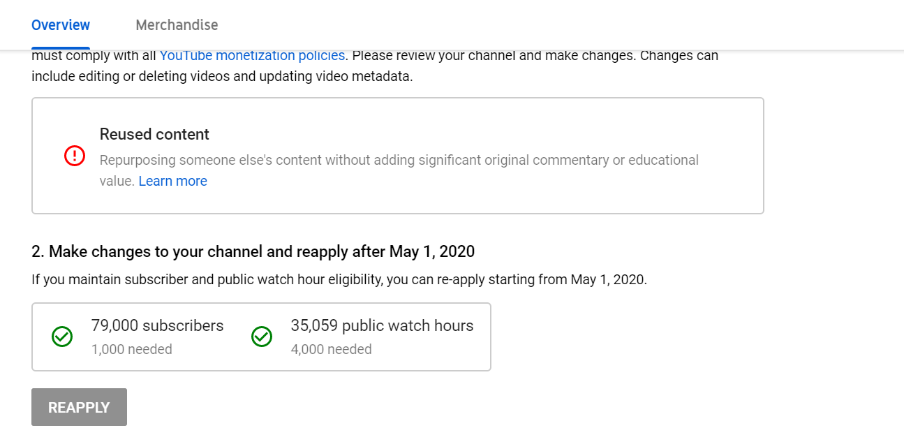 Watch time required for best sale youtube monetization